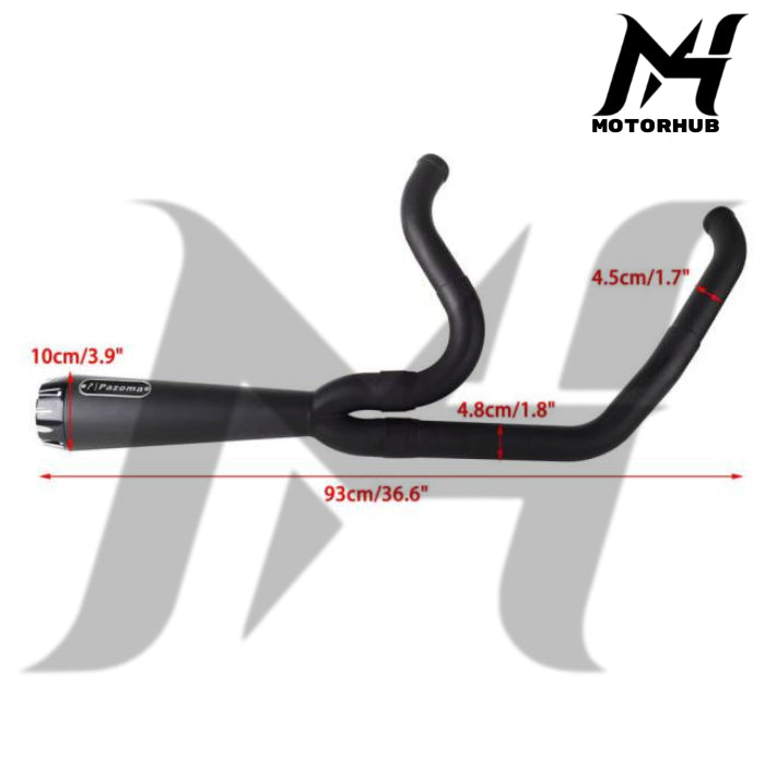 2 in 1 Pazoma full Complete Exhaust system stainless steel Mufler for Harley sotail Low Rider S ST El Diablo street Bob standard 2018-2024 [Black] MH9900529