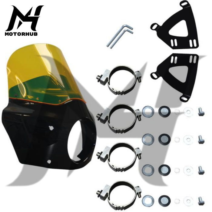 Fairing dyna DS RW 11 Inch Headlight fairing with 49mm clamps [Yellow] Fairing Club Style Motorcycle Harley Davidson MH9900446