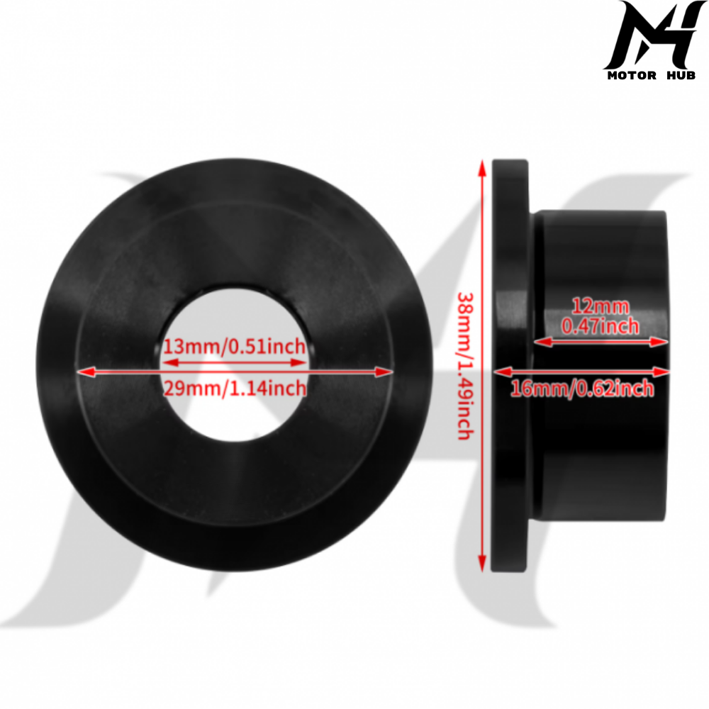 Solid Billet Steel Handlebar Riser Bushings [Black] MH9900269