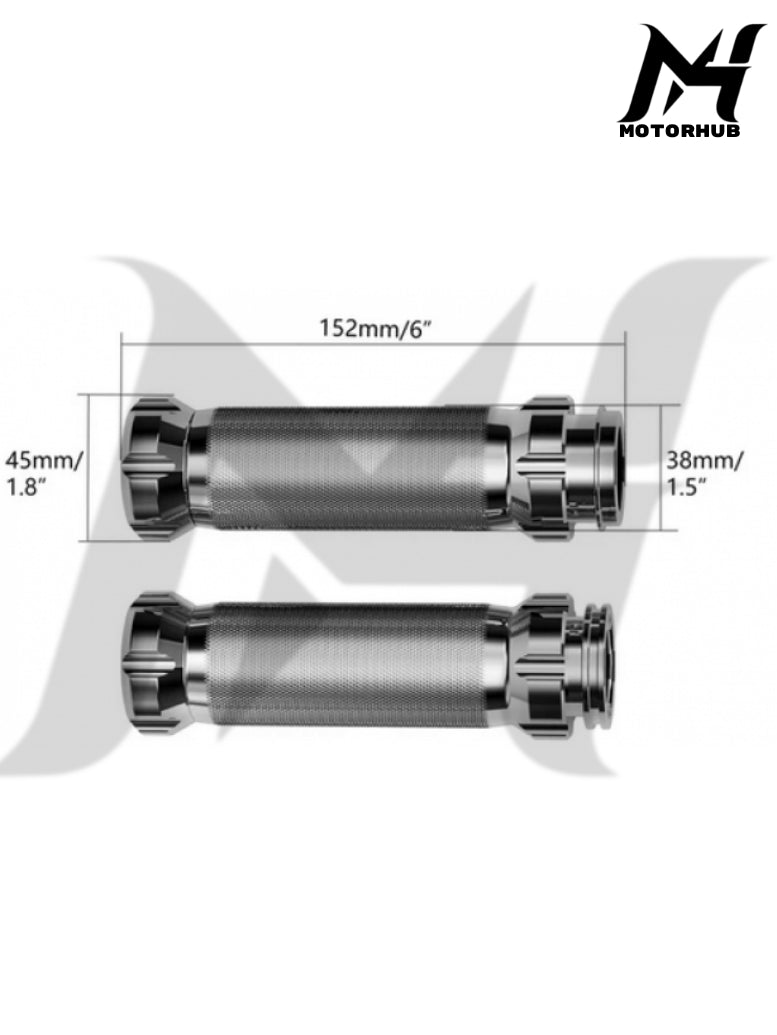 HandGrip TBW Nice CNC Aluminum Hand Grips For Harley Davidson [Silver] MH9900123