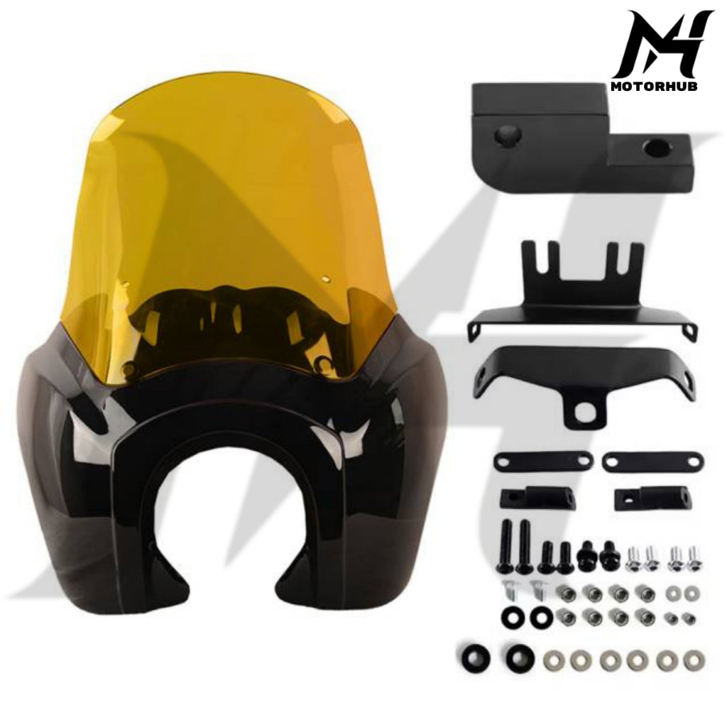 Fairing Club Style TSport Front Fairing with 15inch  Smoke Windshield for Dyna [Black-Yellow] Fairing Dyna MH9900751