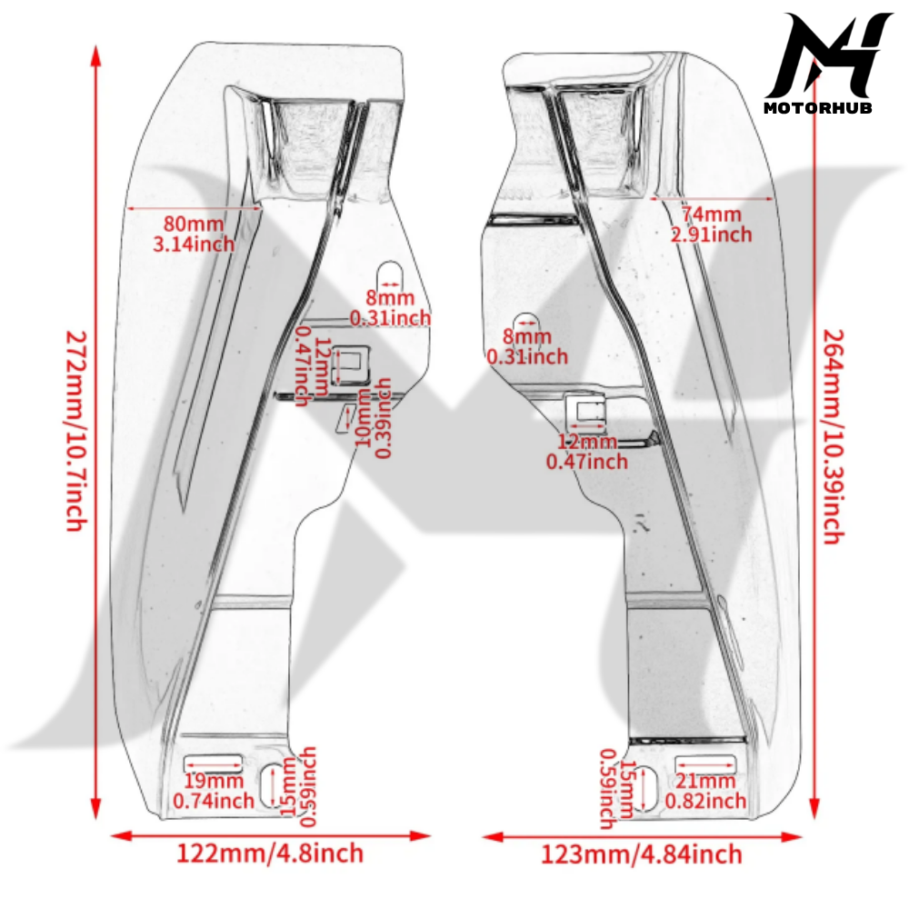 Motorcycle Mid-Frame Air Heat Deflector Shield For Harley Touring & Trike 2009-2026 MH9901014