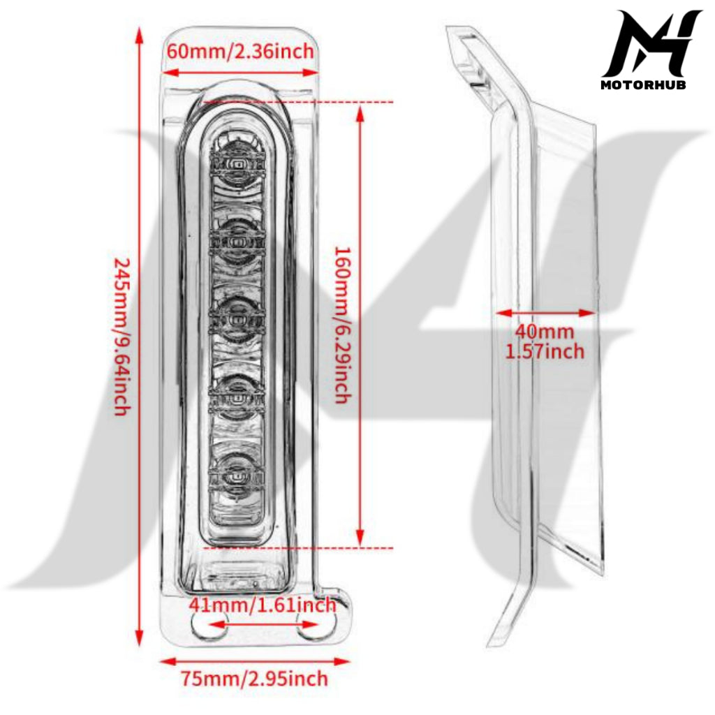 LED Filler Panel Lights Fender Tail Lights for Harley Touring 2014-2023 [Black-White] Stop Lamp Harley Road Glide Street Glide Road King Electra Ulstra Classic MH9900186