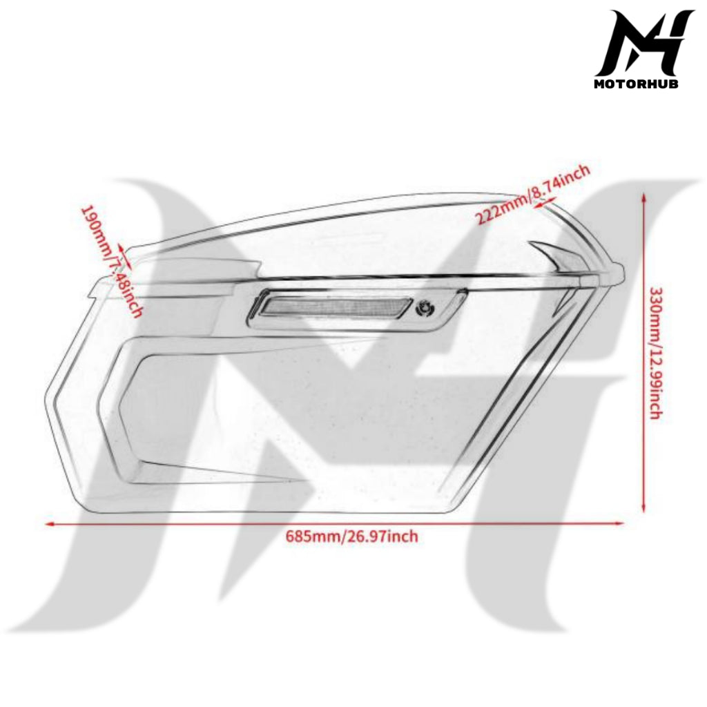 Motorcycle Vivid Black Chopped Saddlebags for Harley Touring 2014+ MH7700384