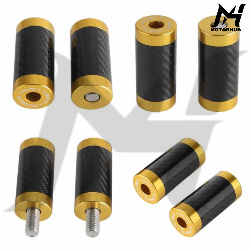 CNC Aluminum with Carbon Fiber Inlay Slider Chachos For Harley Crash Bars [Gold] MH9900516