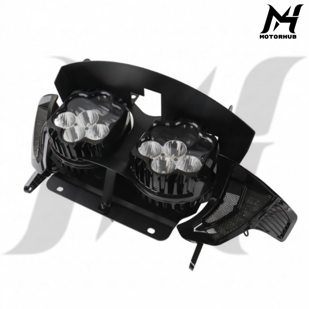 Road Shark Style headlight with bracket kit 2024+ Gen2 Road Glide [White-White] Lampu Road Glide 2024+ Lampu Harley MH9901009