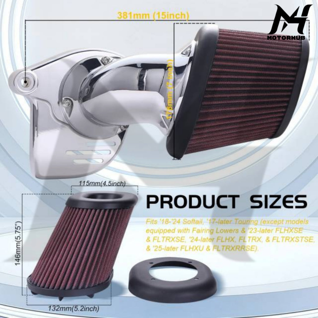 Air FIlter Harley M8 Heavy Breather Extreme Air Cleaner Touring 2017-2023 Softail 2018-2023Air Filter Harley M8 [Black] MH7700318