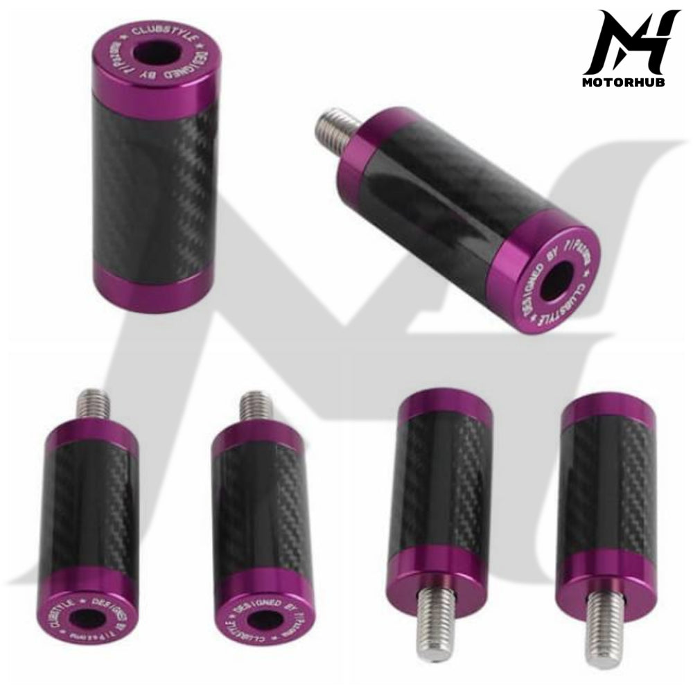 CNC Aluminum with Carbon Fiber Inlay Slider Chachos For Harley Crash Bars [Purple] MH9900514