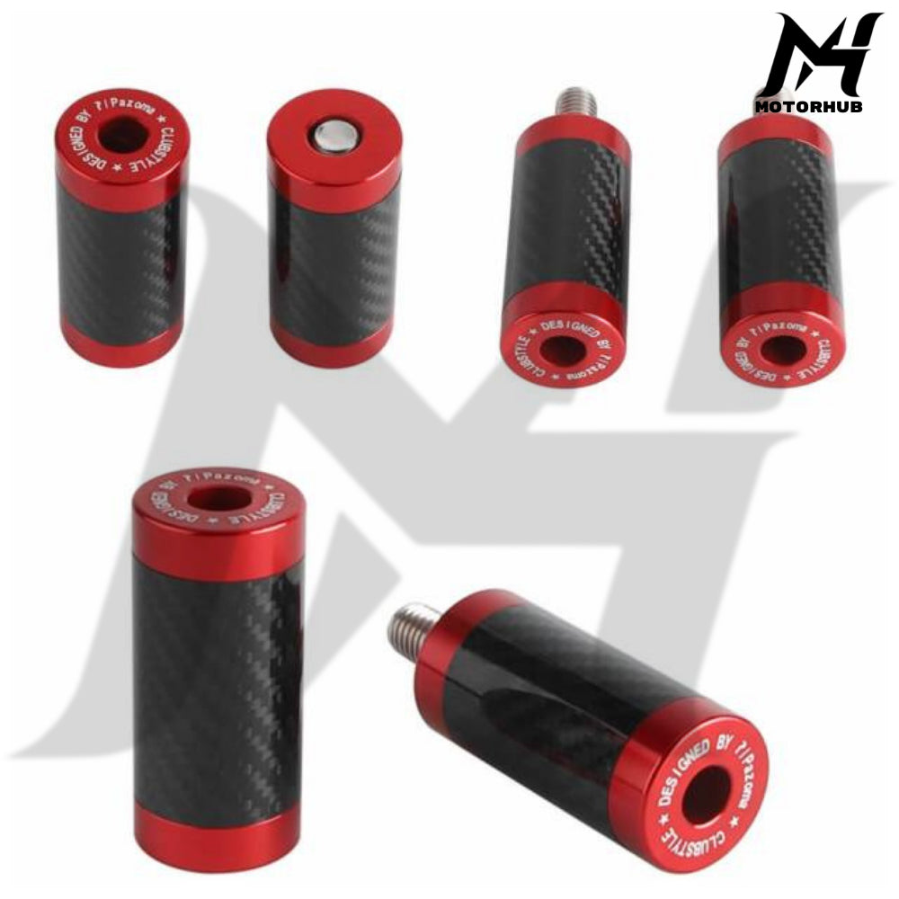 CNC Aluminum with Carbon Fiber Inlay Slider Chachos For Harley Crash Bars [Red] MH9900518
