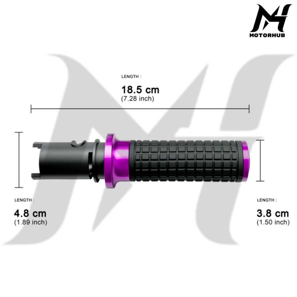 MH Style Silicone Rubber Grips with CNC Alloy Touring 2023+ Throttle By Wire [Purple] MH9901089