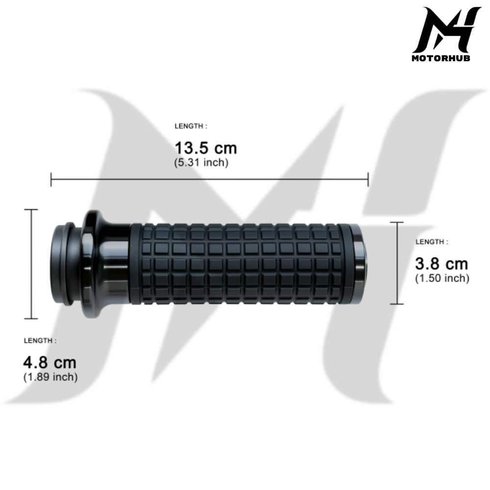 MH Style Silicone Rubber Grips with CNC Alloy Throttle By Wire [Black] MH9901077