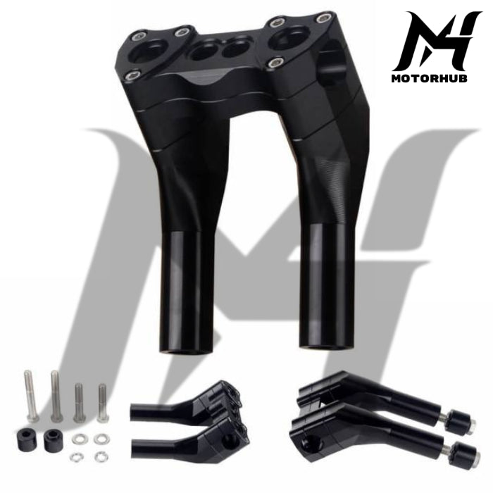 8 Inch Clamp 1-1/8 Pullback Style Modular Handlebar Risers Kit [Black] Harley Davidson MH9900468