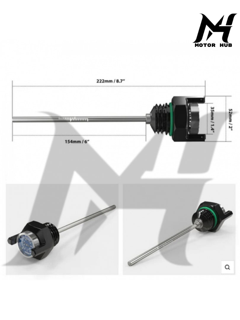 Nice CNC Oil Dipstick Harley Touring 2017-2025 w/ Thermometer Gauge For Harley Road King FLHR Street Glide FLHX [Black] MH9900283