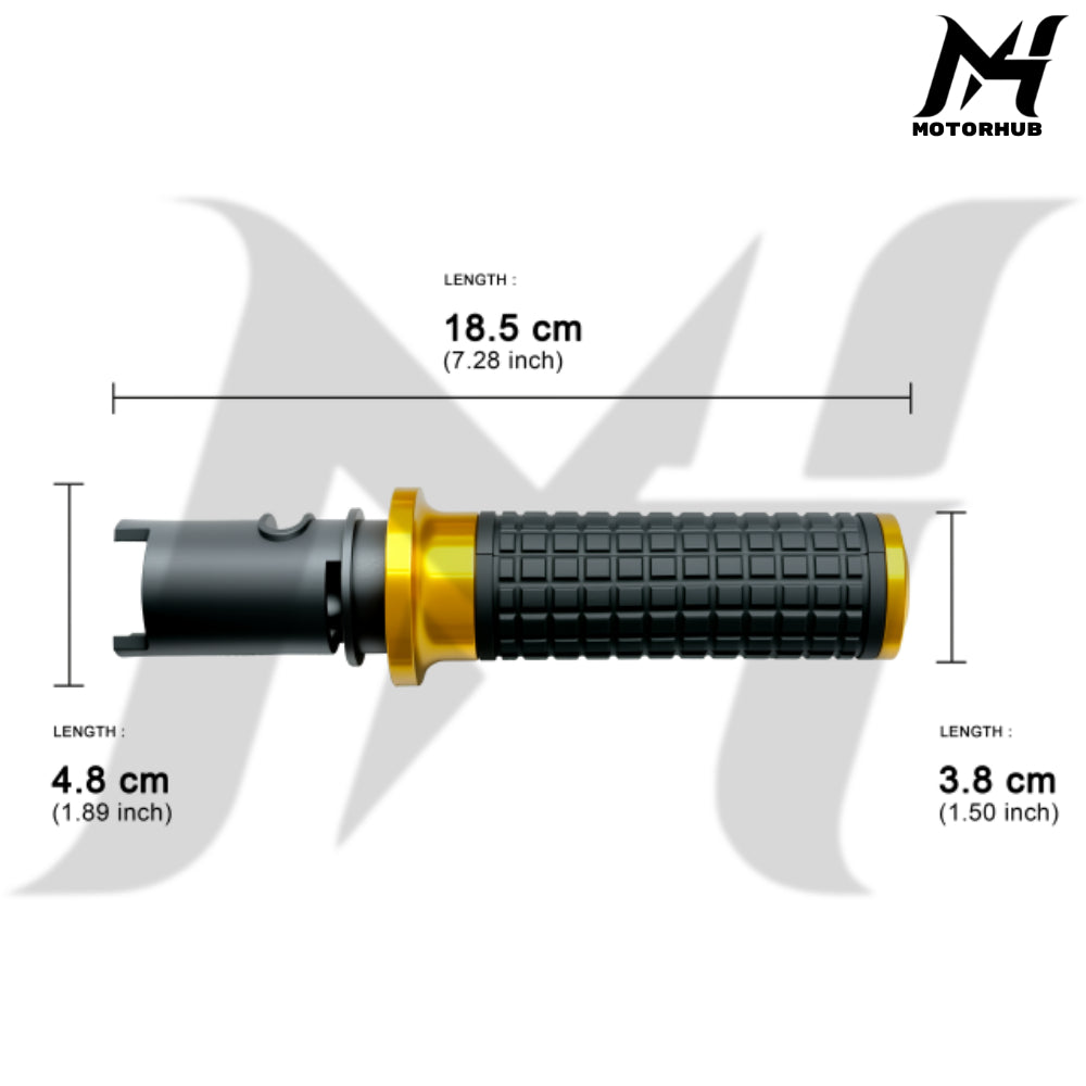 MH Style Silicone Rubber Grips with CNC Alloy Touring 2023+ Throttle By Wire [Gold] MH9901087