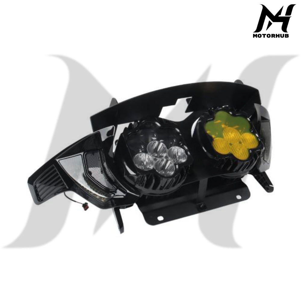 Road Shark Style headlight with bracket kit 2024+ Gen2  Road Glide [White-Yellow] Lampu Road Glide 2024 Lampu Harley MH9901008