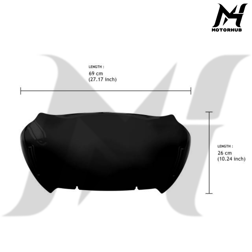Windshield 12 Harley Road Glide 24-26 Black MH9901177