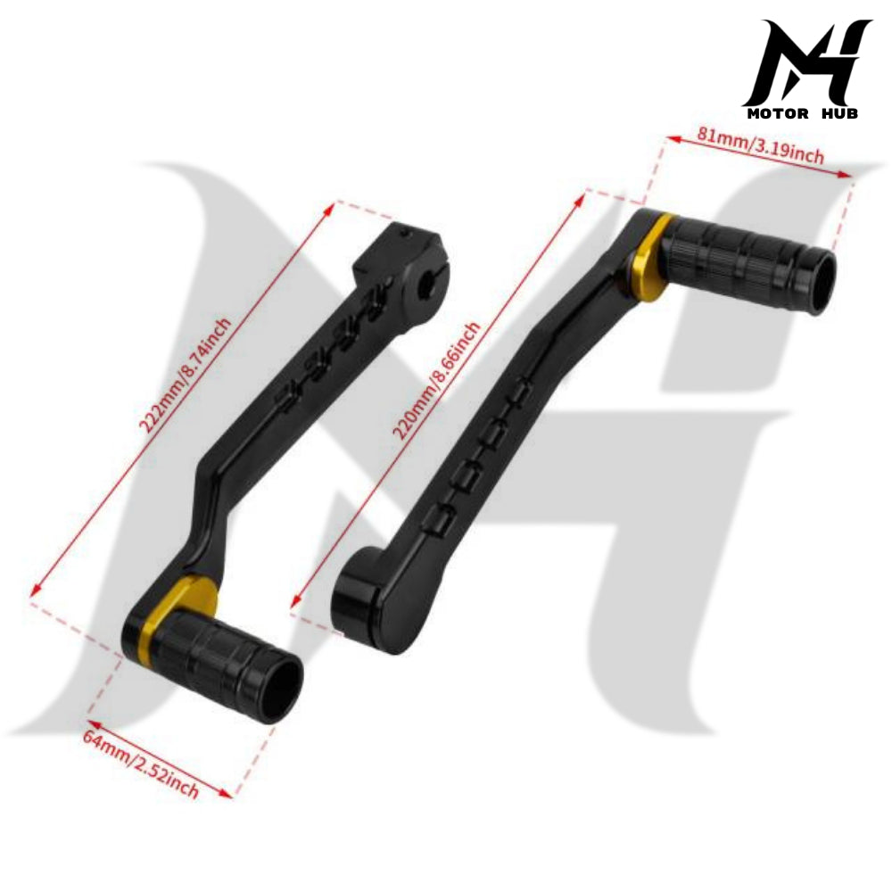 Black Heel Toe Shifter Lever Shifter Peg for Harley Softail 86-17 Touring 88-Up [Black-Gold] MH9901017