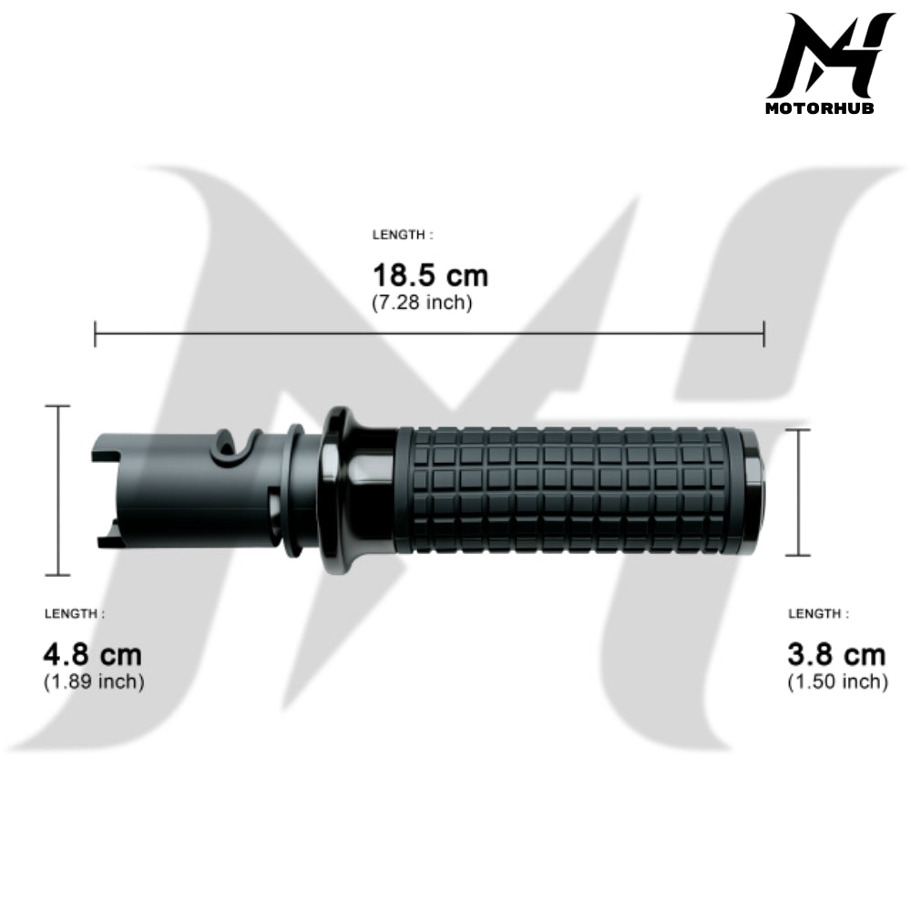 MH Style Silicone Rubber Grips with CNC Alloy Touring 2023+ Throttle By Wire [Black] MH9901084
