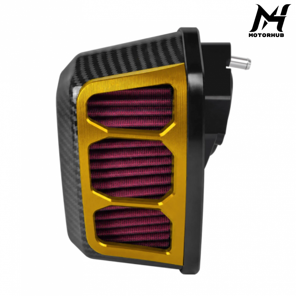 Carbon Fiber Appearance Air Cleaner Intake Filter Kit For Harley M8 Touring 2017-2023 Softail 2018-2024 Gen1 Models [Gold] MH99012459