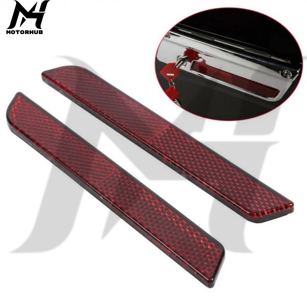 SADDLEBAGS SADDLE BAG LATCH COVER RED REFLECTORS TOURING 1997-2013 290624