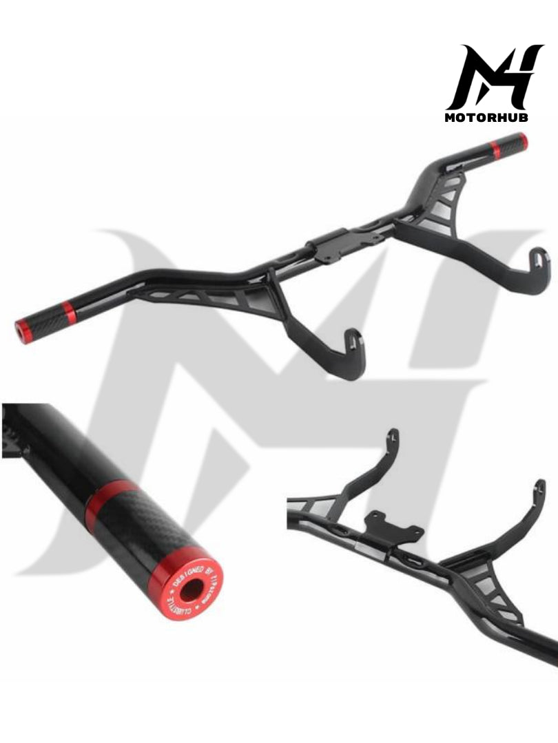 Front Highway Engine Guard Crash Bar Frame Slider Flat-Out Bar For Harley Touring Road King Road Glide Electra Street Glide FLHR FLHT 2014-24 [Red] MH9900465
