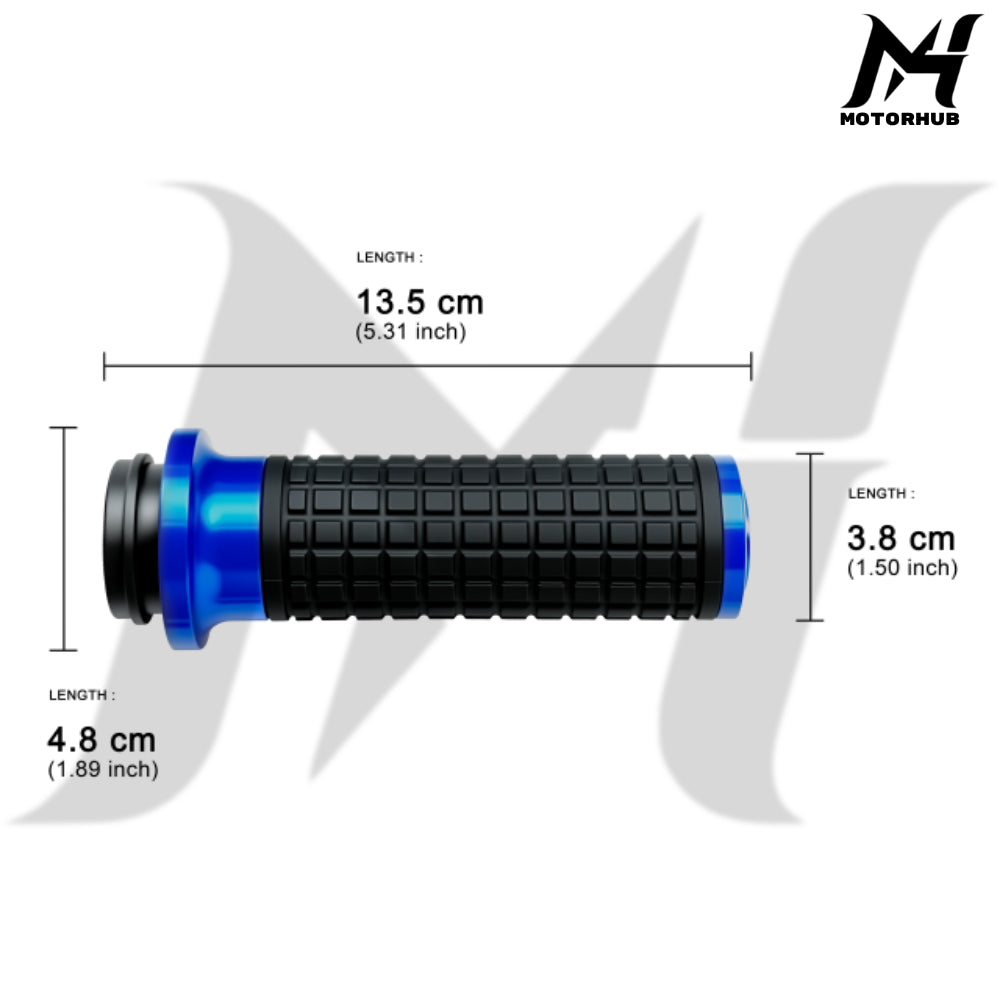 MH Style Silicone Rubber Grips with CNC Alloy Throttle By Wire [Blue] MH9901081