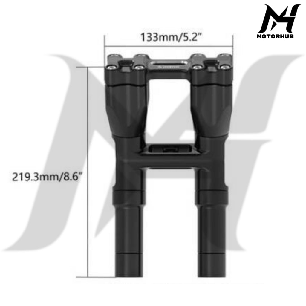 NICE CNC 1 Inch Modular Kickback Isolated Handlebar Riser 8 Inch Backward 1.5 [Black] BG100769