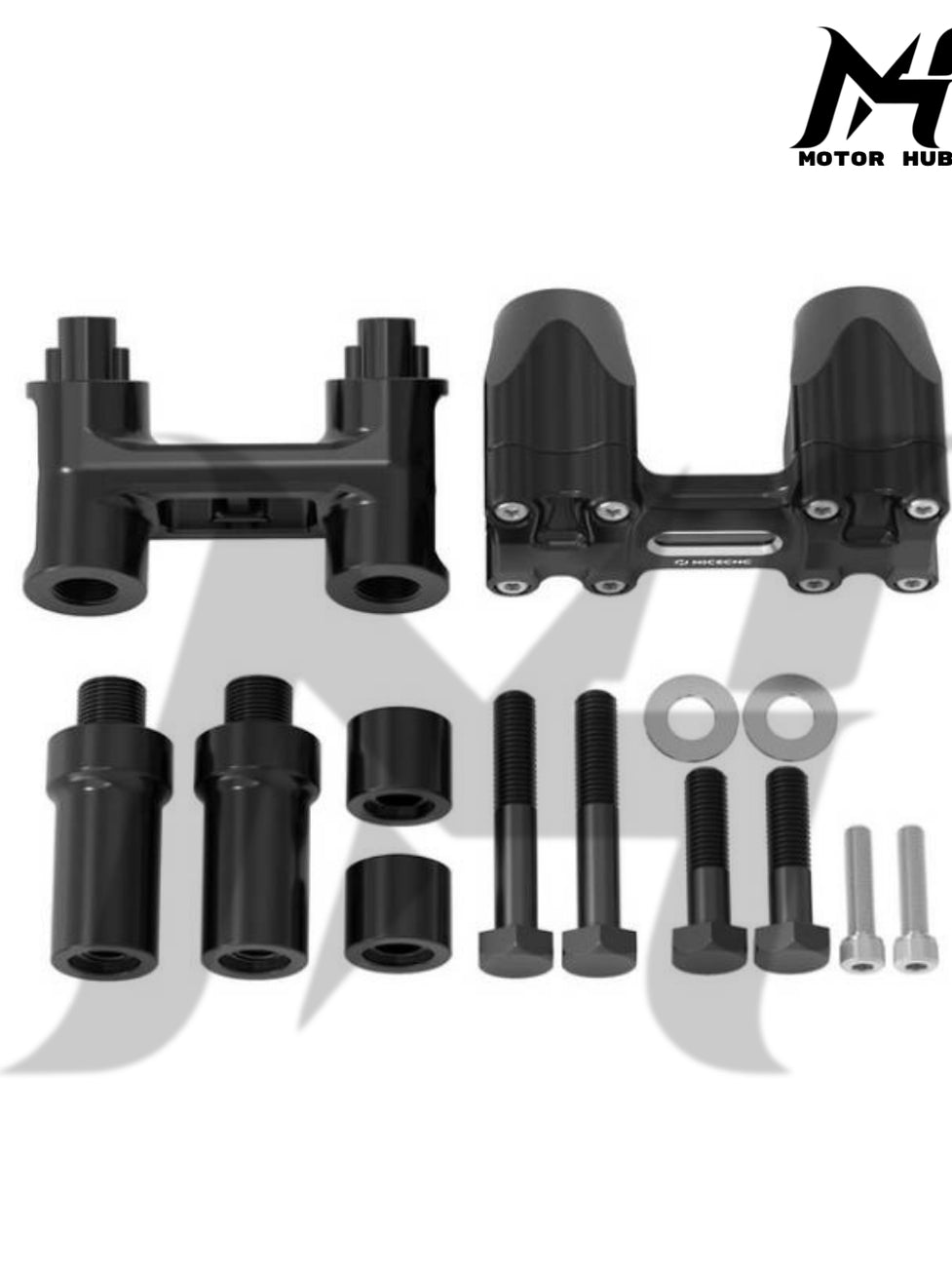 Riser NICE CNC 8inch clamp 1-1/8 Inch Modular Kickback Isolated Handlebar Riser 8 Inch Backward 1.5 [Black] MH9900653