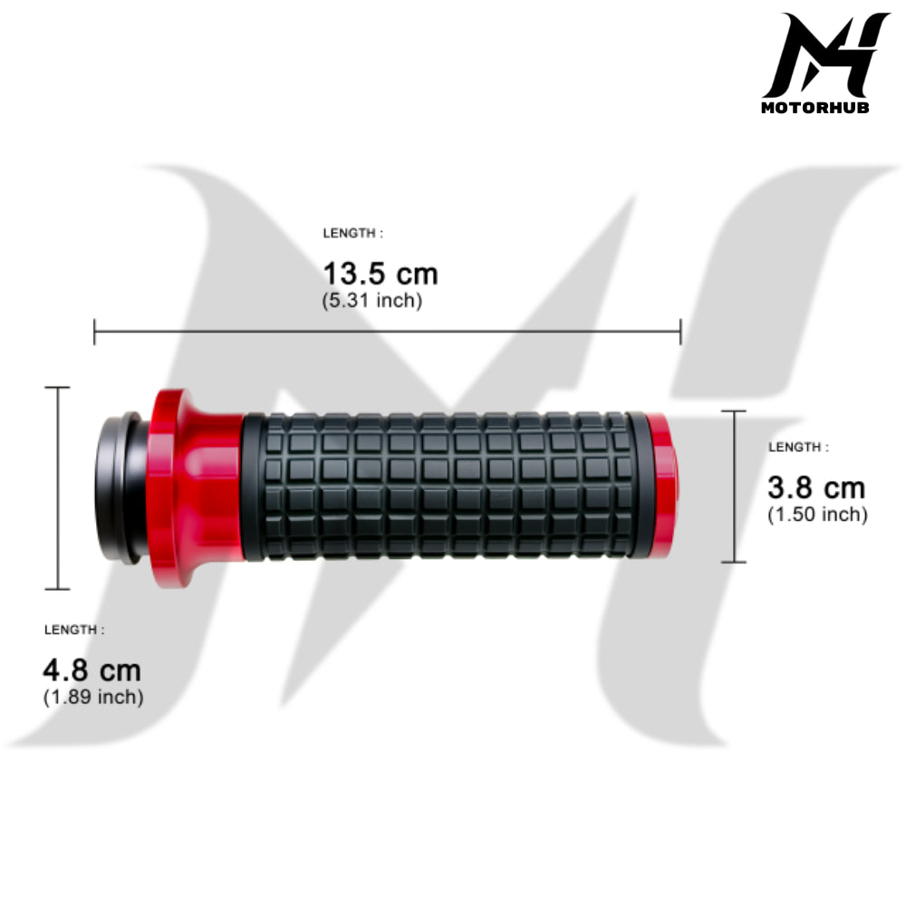MH Style Silicone Rubber Grips with CNC Alloy Throttle By Wire [Red] MH9901079