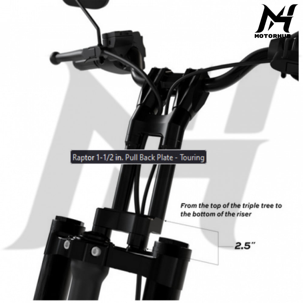 Kraus Raptor 1-1/2Inch Pull Back Plate Road Glide 2014-2025 BG100788