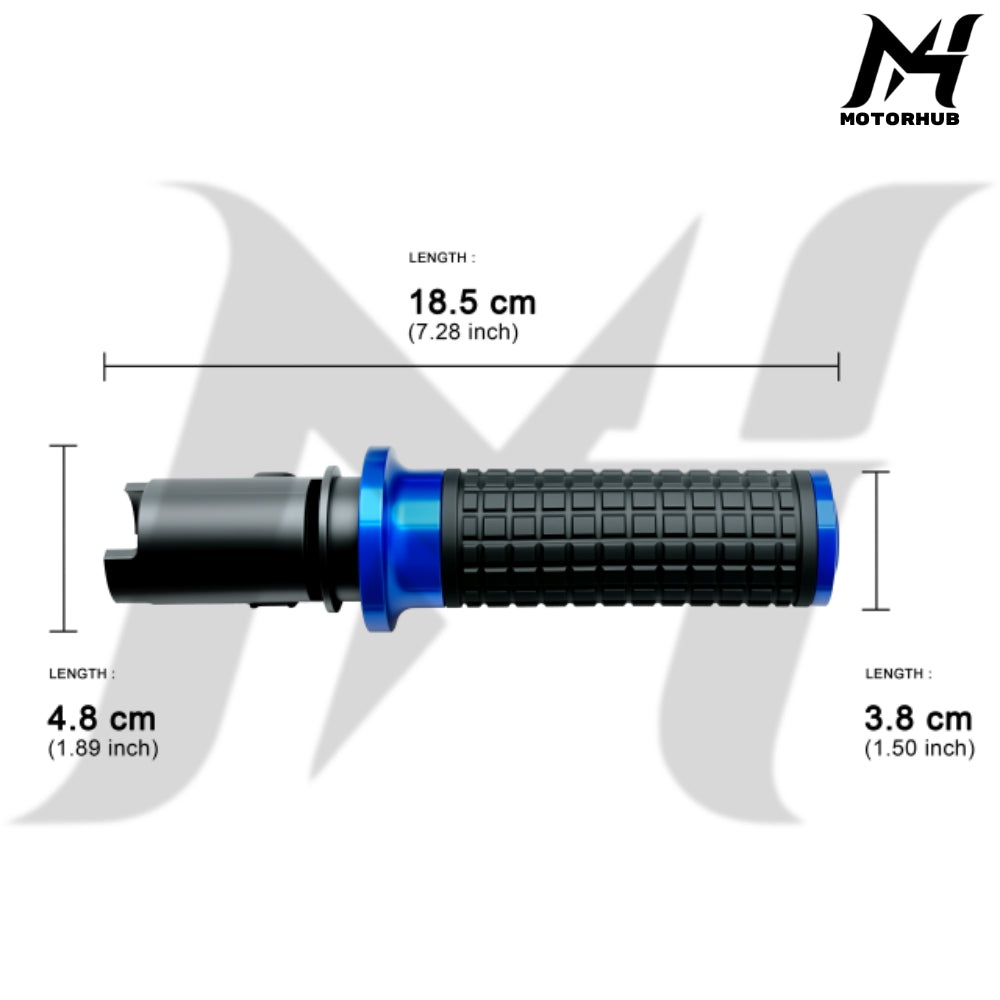 MH Style Silicone Rubber Grips with CNC Alloy Touring 2023+ Throttle By Wire [Blue] MH9901088