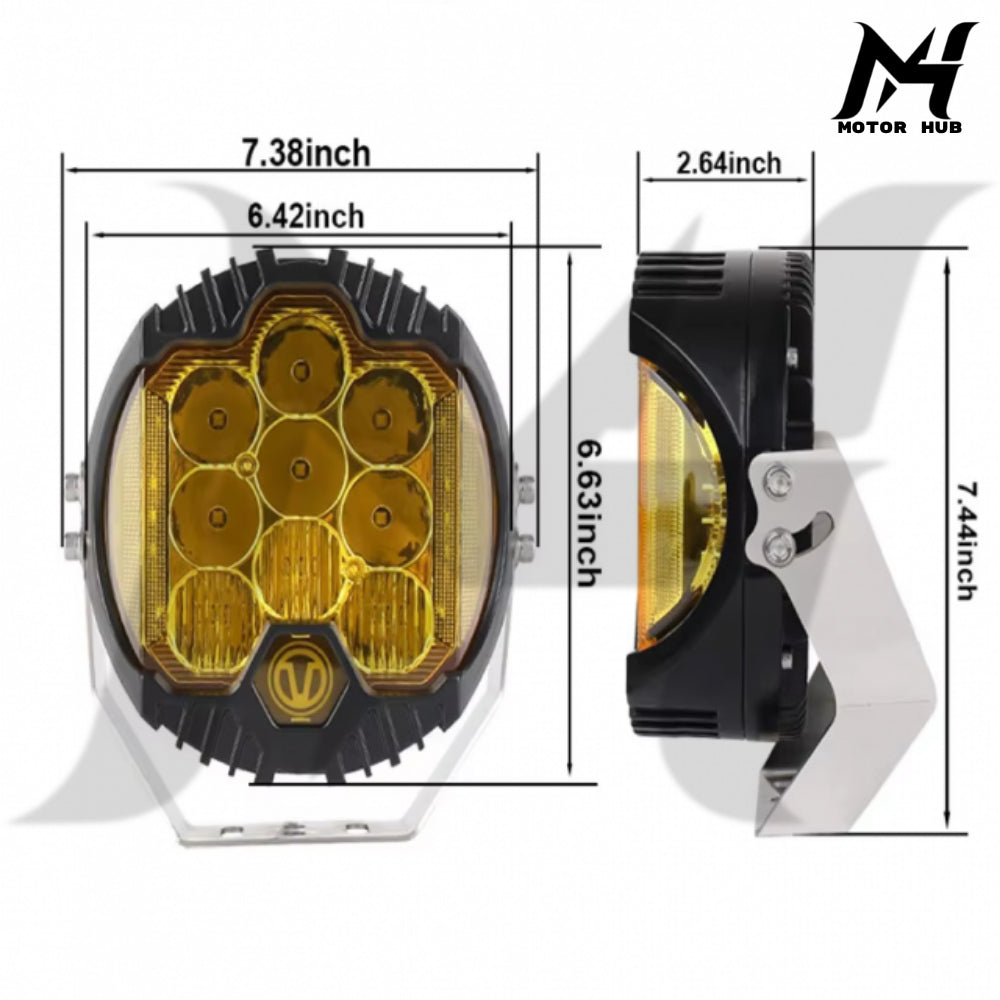 White 7 lnch 5 Inch LED Headlights DRL Hi/Lo Beam 50W 5000LM 9LEDS For Harley-Davidson MH9900997