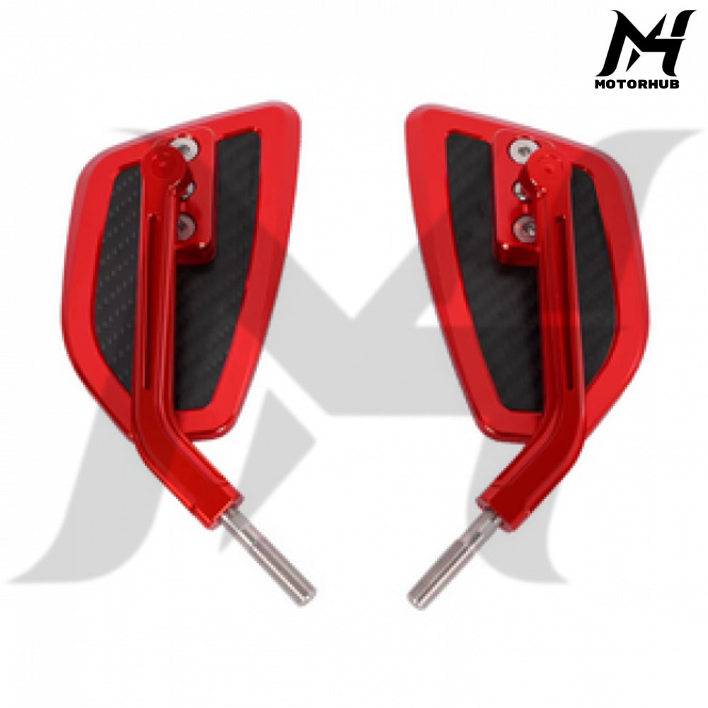H-D Mirrors Rear View Performance Style Carbon Slim [Red] MH9900923