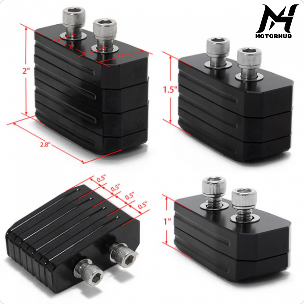 Black Adjustable 1 / 1.5 / 2 Inch Kickstand Lift Block for Harley Davidson Softail Early-2018 / Dyna / Fat Boy / Street Bob Early-2015 MH9901149