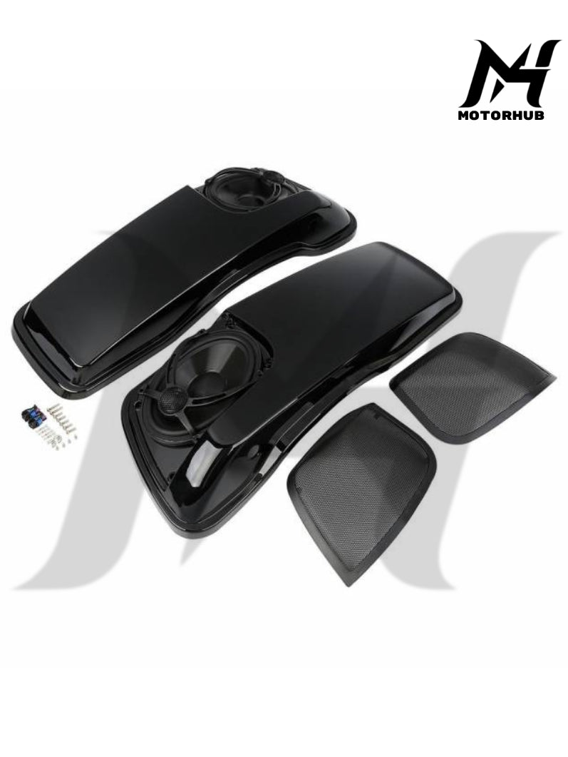 Saddlebags Lids Speakers Grill Cutouts Fit For Harley Road Electra Glide 2014-23 [Black] MH9900220