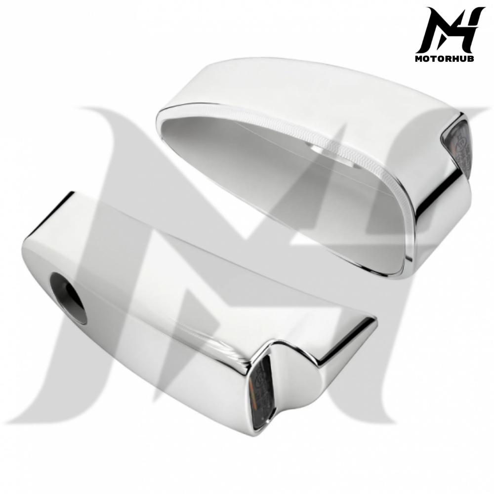 Motorcycle E-Mark LED Front Turn Signals Indicators for Harley Touring Road Glide 2014-2023 [Chrome] MH9901218