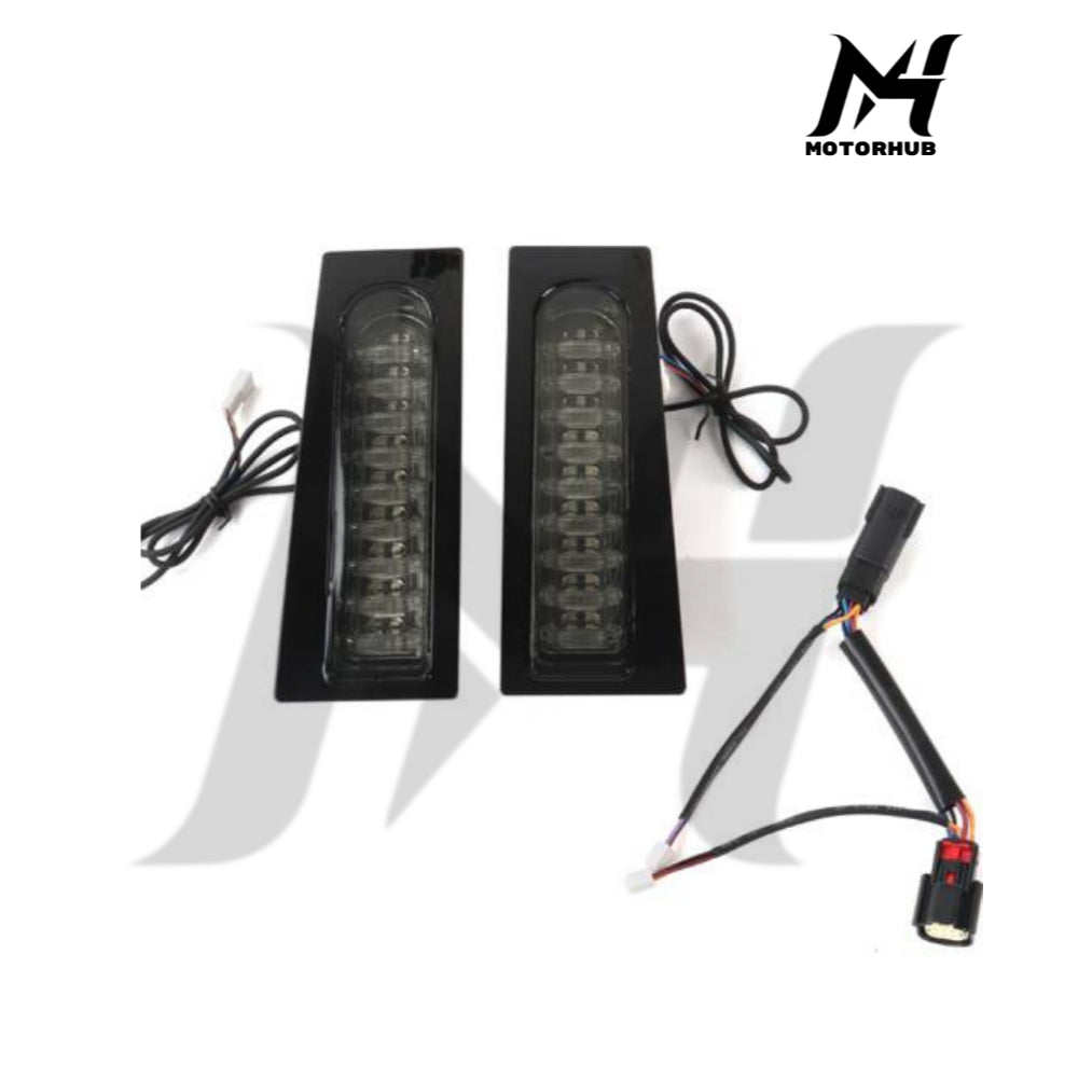 BeamPro Saddlebag Filler light Turn Signal in Red for LED TailLights for 2014-2023 [Chrome-Smoke]  MH9900756