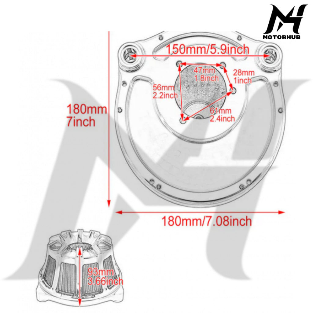 10 Streak Air Cleaner Intake Filter Fit Harley Touring 2000-2007 Dyna 2017 MH9900181