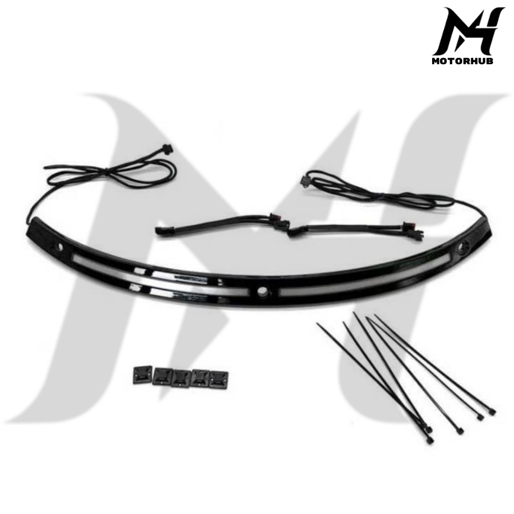 Motorcycle LED Windshield Trim Flow Turn Singal in Amber White DRL for Harley Touring 2014-2024 MH9900510