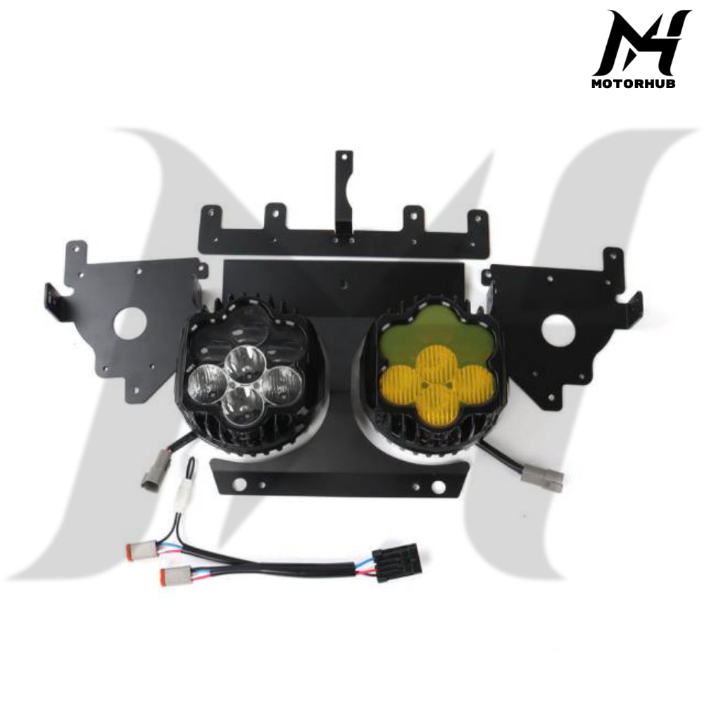 Road Shark Style headlight with bracket kit 15-23 Road Glide [White-Yellow] Lampu Road Glide 2014-2023 Lampu Harley MH9900952