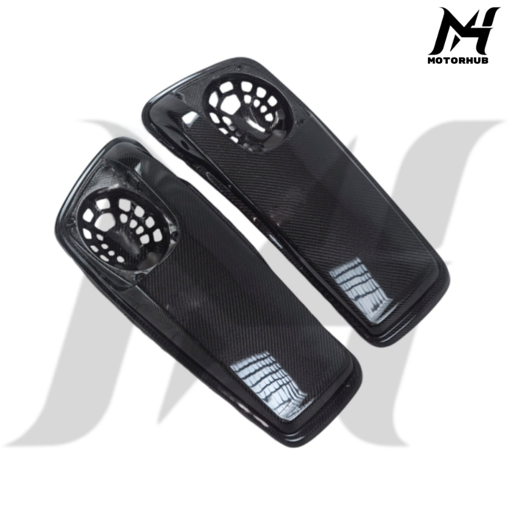 Black Carbon Fiber Saddlebag Top Cover CVO [Speaker] 2014-2023 Street Road Glide [Standard Twill Glossy] BG100809