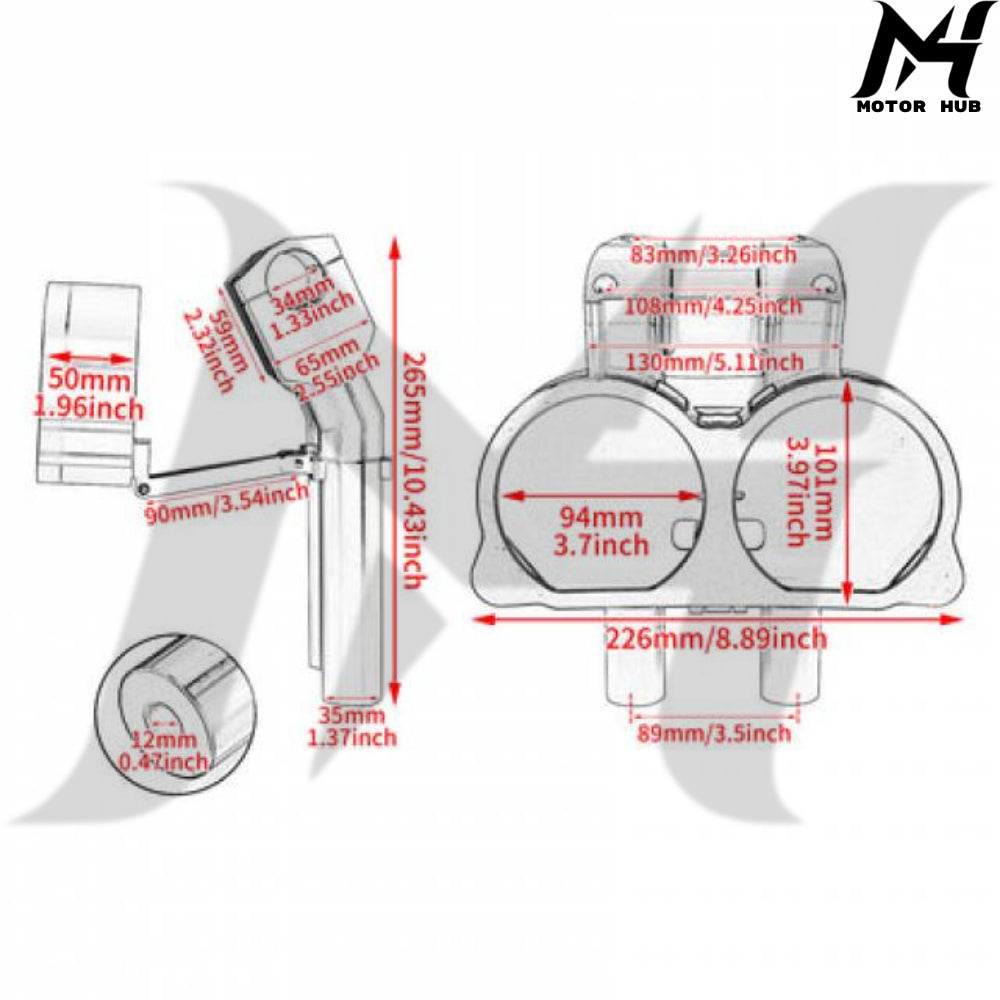 1-1/4 1-1.25 inch MX Tall Handlebar Riser 10 Inch [Red] MH9900259