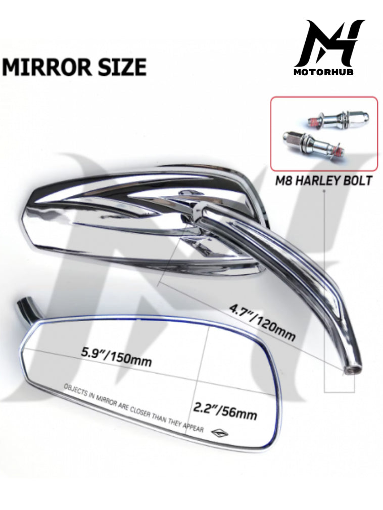 Universal Mirrors Rearview Side Mirror Harley-Davidson [Chrome] MH9900200