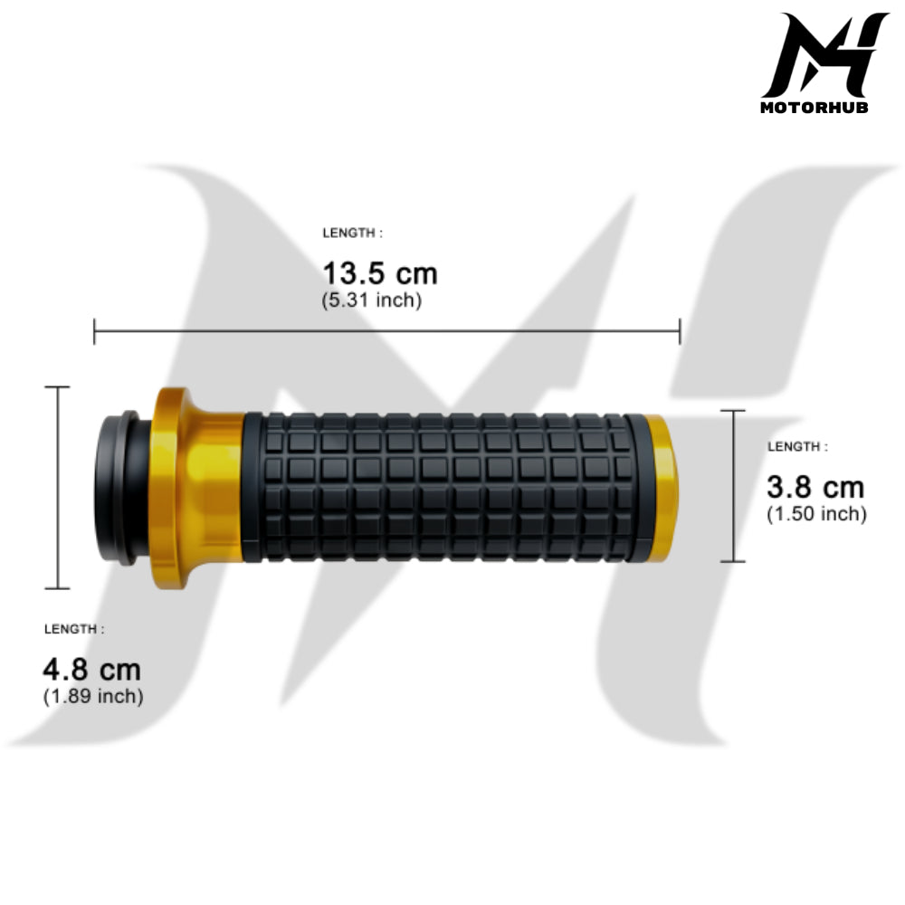 MH Style Silicone Rubber Grips with CNC Alloy Throttle By Wire [Gold] MH9901080