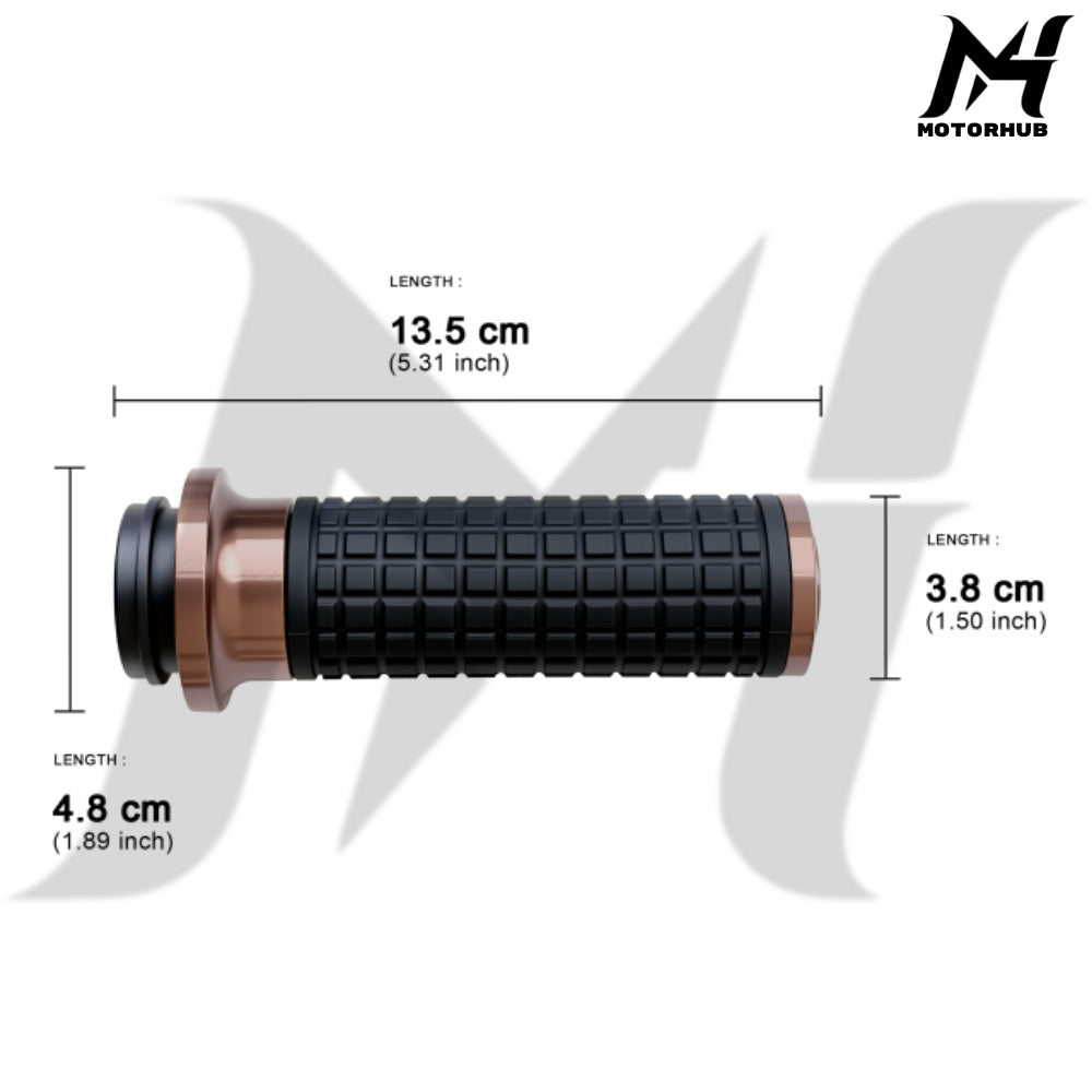 MH Style Silicone Rubber Grips with CNC Alloy Throttle By Wire [Bronze] MH9901083