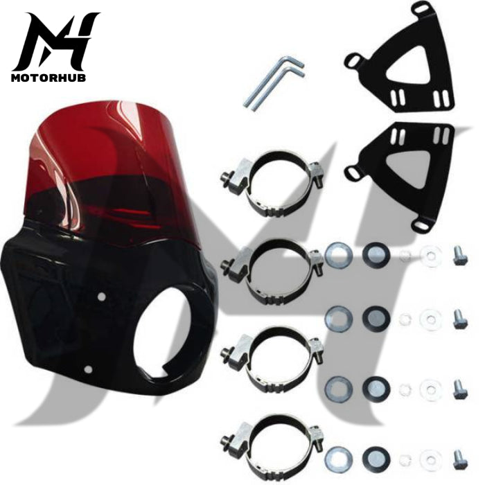 Fairing Dyna DS RW 11 Inch Headlight fairing with 49mm clamps [Red] Fairing Club Style Motorcycle Harley Davidson MH9900444