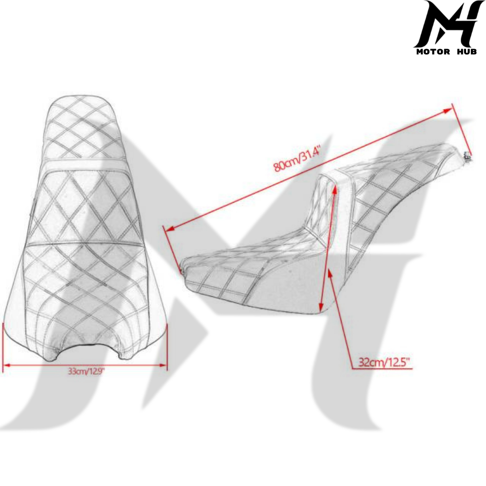 LS Step 2-Up Gel Pad Seat for Harley Davidson Softail Street Bob Slim Standard 114 FXBB FXBBS FXST FLDE FLSL FLHC FLHCS 2018-2024 MH9900243