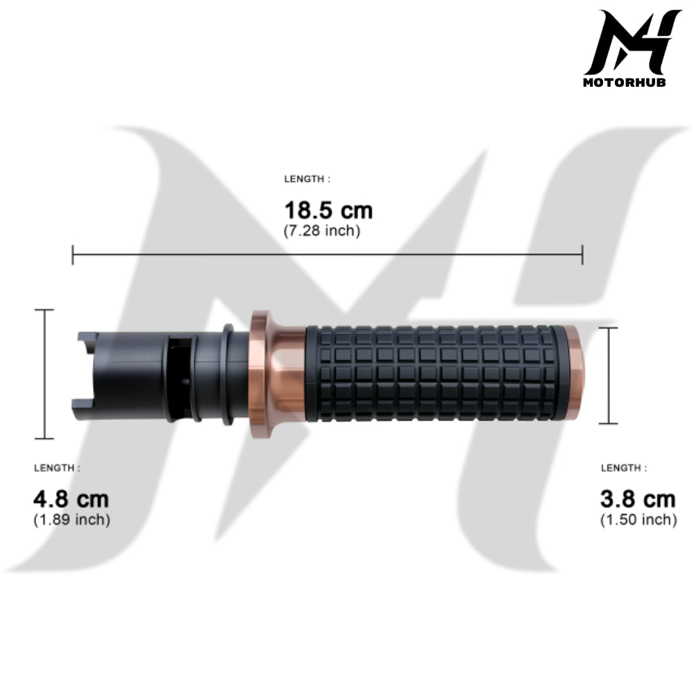 MH Style Silicone Rubber Grips with CNC Alloy Touring 2023+ Throttle By Wire [Bronze] MH9901090