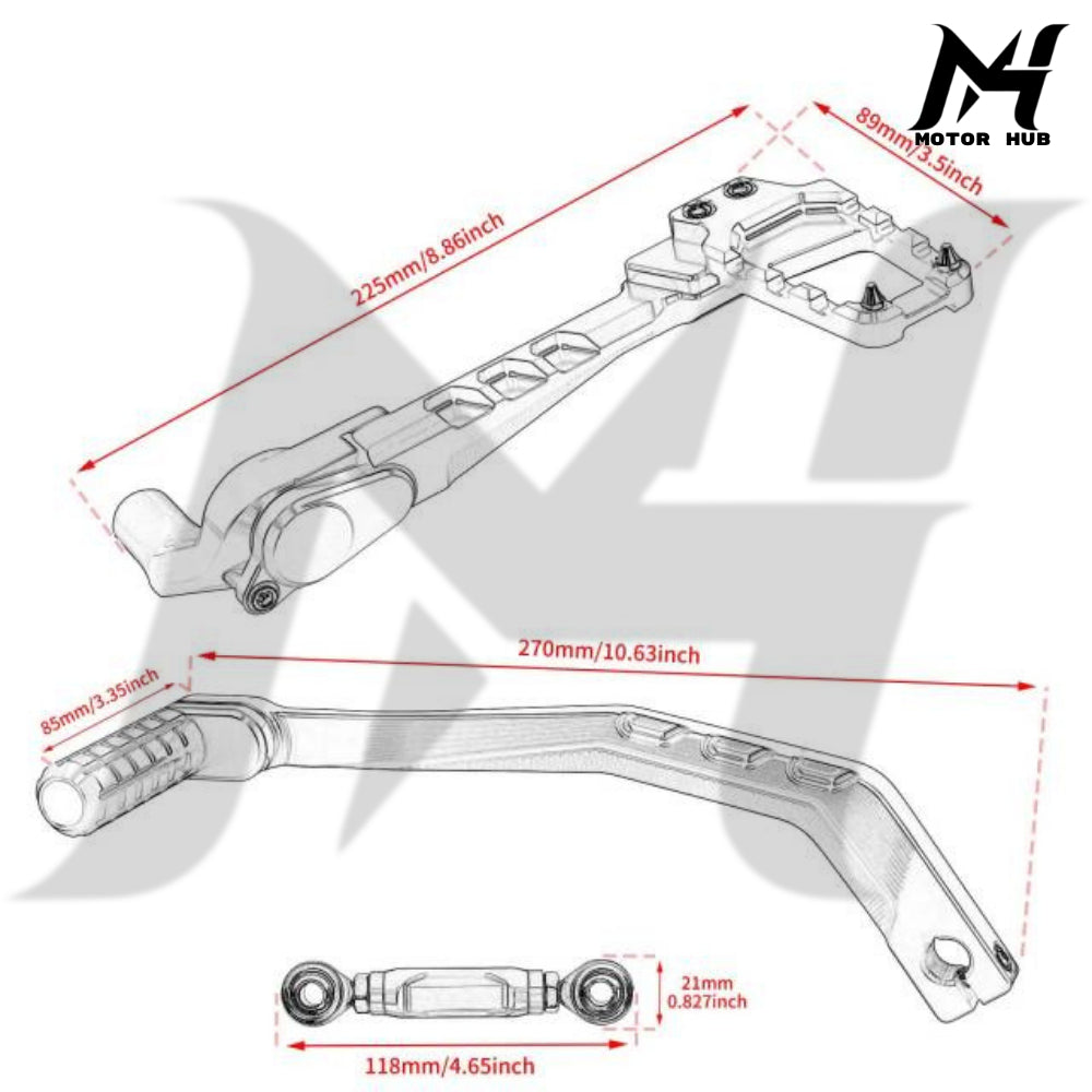 Mid Foot Control Set with Linkage for Harley Low Rider S ST Street Bob [Black-Gold] MH9901020