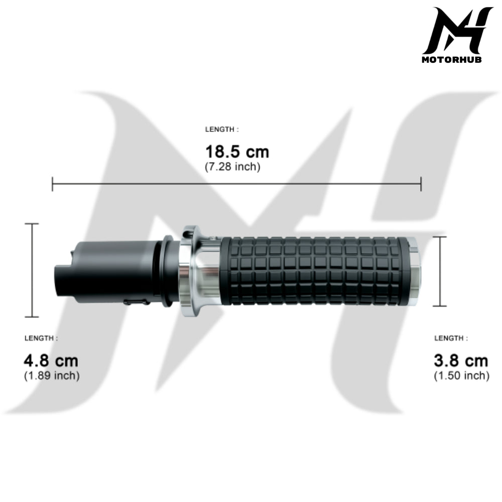 MH Style Silicone Rubber Grips with CNC Alloy Touring 2023+ Throttle By Wire [Silver] MH9901085